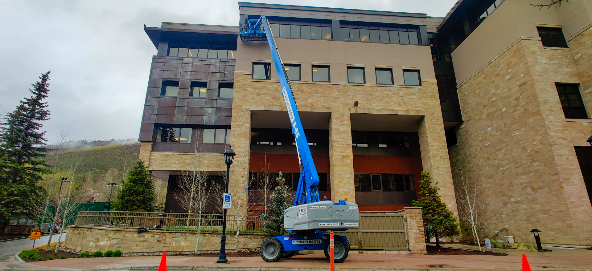 Commercial window cleaning on a hospitality property in the Vail Valley, Colorado