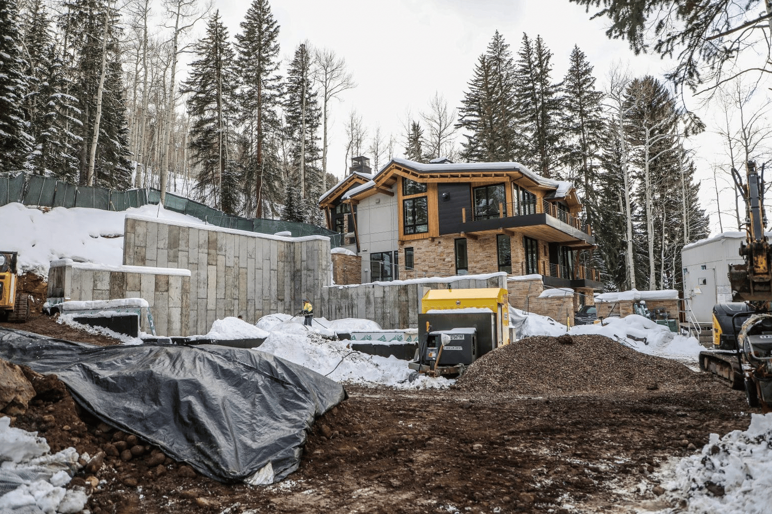 Post-construction window cleaning on a new build in Eagle County, Colorado